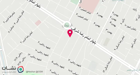 نقشه موقعیت تقریبی دفتر: فریمان - بلوار امام رضا ع شرقی 2