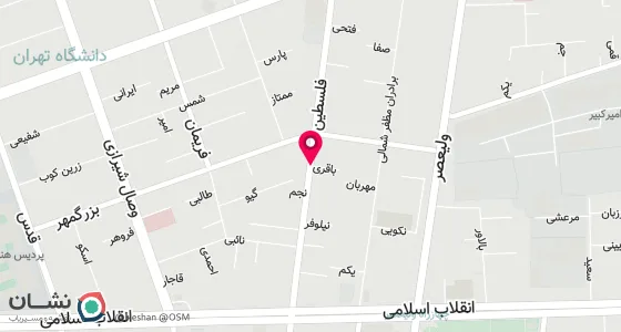 نقشه موقعیت تقریبی دفتر: تهران - بلورا کشاورز ، تقاطع فلسطین، خیابان فلسطین کوچه برادران معظم ، پلاک 1 طبقه سوم