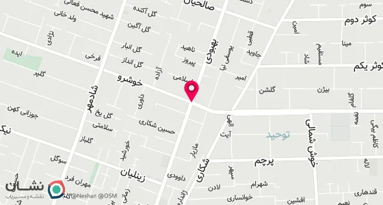 نقشه موقعیت تقریبی دفتر: تهران، خیابان بهبودی ، بالاتر از چهاراه نصرت ، پلاک 199