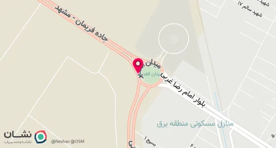 نقشه موقعیت تقریبی دفتر: فریمان - حاشیه میدان امام رضا