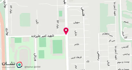 نقشه موقعیت تقریبی دفتر: تهران جوادیه راه آهن خیابان شهید شاه علیزاده پلاک 27