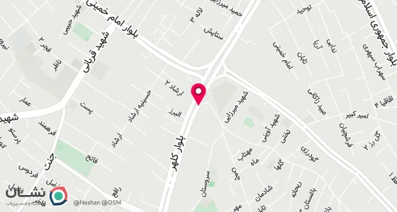 نقشه موقعیت تقریبی دفتر: شهر قدس، بلوار کلهر روبروی دادگستری کوچه حبیبی پ47 واحد یک