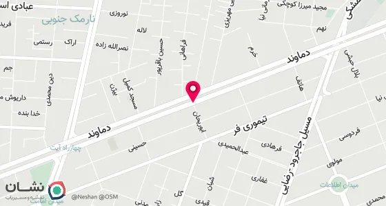 نقشه موقعیت تقریبی دفتر: تهران نو خیابان دماوند روبروی ایستگاه بی آر تی ابوریحان پلاک 410