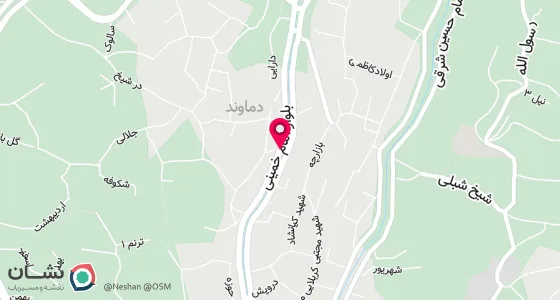 نقشه موقعیت تقریبی دفتر: دماوند، بلوار امام خمینی ، میدان فرامهر ، جنب بانک ملی ، کوچه درخشان ، پلاک2