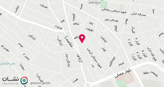 نقشه موقعیت تقریبی دفتر: شهرستان قدس- میدان مصلی- نبش کوچه بدر- پ28