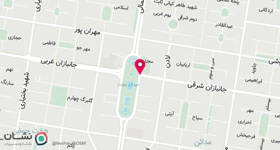 نقشه موقعیت تقریبی دفتر: تهران نارمک میدان نبوت نبش گلبرگ شرقی و میدان 21 پلاک 2 واحد1