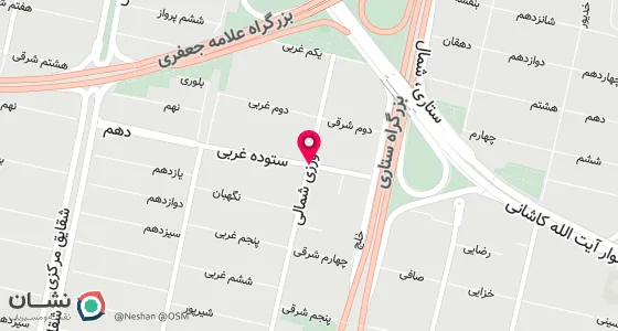نقشه موقعیت تقریبی دفتر: تهران ، بلوار فردوس غرب ، خیابان ورزی شمالی ، کوچه ستوده شرقی ، نبش ستاری ، پلاک 48