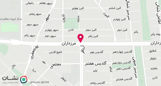 نقشه موقعیت تقریبی دفتر: تهران ، شهرک ژاندارمری ، بلوار مرزداران ، نبش بلوار آریافر ،پلاک 96 ، واحد 5
