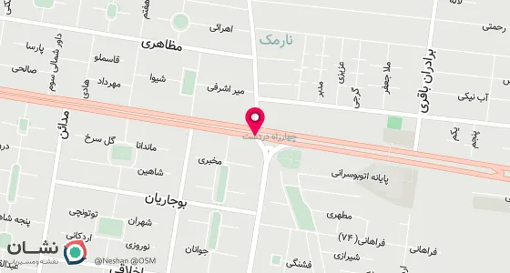 نقشه موقعیت تقریبی دفتر: نارمک تقاطع بزرگراه رسالت و خیابان دردشت پلاک 1
