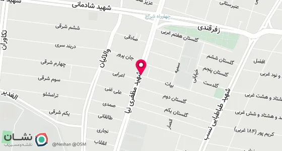 نقشه موقعیت تقریبی دفتر: تهران،خیابان فرجام شرقی،خیابان سراج،نبش کوچه بیات ،پلاک109،طبقه دوم واحد4