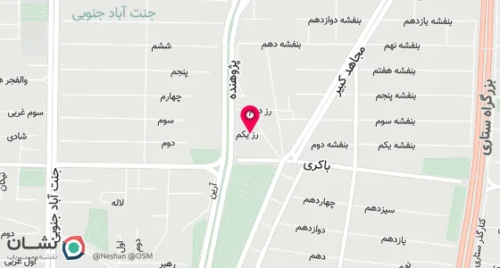 نقشه موقعیت تقریبی دفتر: تهران شهرک راه آهن ، خیابان امیر کبیر ، بلوار کاج ، بلوار اقاقیا ، خیابان رز ، رز یکم ، پلاک 6