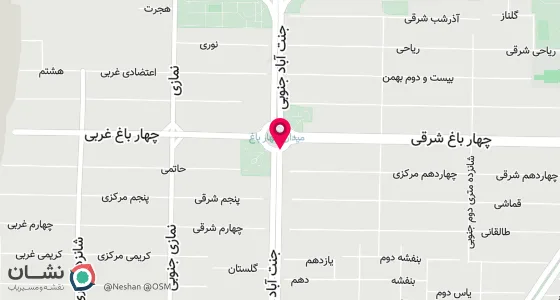 نقشه موقعیت تقریبی دفتر: جنت آباد جنوبی نرسیده به چهارباغ ساختمان برج سفید فوقانی بانک صادرات طبقه سوم