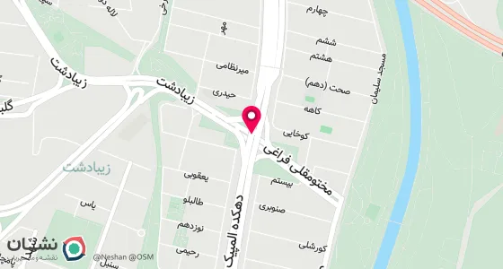نقشه موقعیت تقریبی دفتر: تهران بلوار دهکده المپیک بلوار زیبادشت پلاک 16