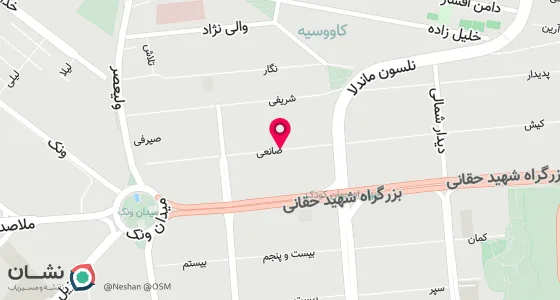 نقشه موقعیت تقریبی دفتر: میدان ونک ، خیابان شهید محمد صانعی ، پلاک 33 ، ساختمان پزشکان صدف ، واحد 4
