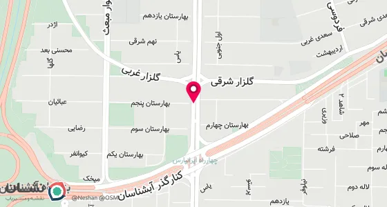 نقشه موقعیت تقریبی دفتر: جنت آباد شمالی نبش بهارستان 5 پلاک 1/1ساختمان ایرانیان طبقه 3 واحد 7 دفتر ازدواج 71