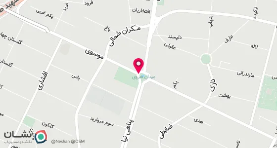 نقشه موقعیت تقریبی دفتر: تهران، پاسداران، میدان هروی،خیابان موسوی (گلستان پنجم)، پلاک 113، واحد1
