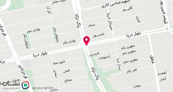 نقشه موقعیت تقریبی دفتر: تهران، سعادت آباد، تقاطع بلوار پاک‌نژاد و دریا، ضلع شمال شرقی، ساختمان نیما، ط 4، واحد 15