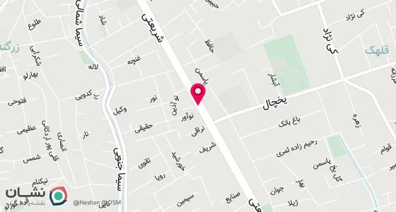 نقشه موقعیت تقریبی دفتر: شریعتی قلهک ایستگاه یخچال جنب کوچه امیری فر پلاک 1458 ط اول واحد سمت چپ