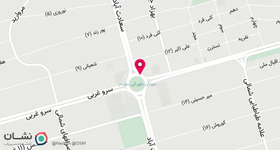 نقشه موقعیت تقریبی دفتر: تهران سعادت آباد پایین تر از میدان کاج نبش کوچه25(قره تپه)ساختمان برنا طبقه سوم واحد8