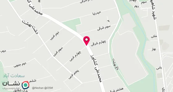 نقشه موقعیت تقریبی دفتر: تهران . سعادت آباد . ضلع جنوب غربی چهار راه سرو . پلاک 38 . ساختمان سینا . ط 4 . واحد 8