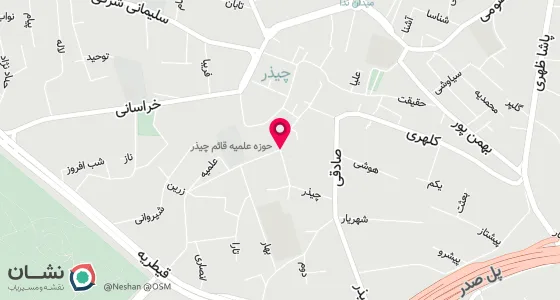 نقشه موقعیت تقریبی دفتر: تهران چیذر خ شهید مهدی چیذری پ 5 طبقه همکف