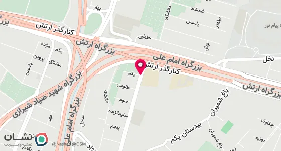 نقشه موقعیت تقریبی دفتر: تهران ،میدان اقدسیه، اتوبان ارتش ، خیابان ازگل ، بن بست اول جنب نان فانتزی ، پلاک 12