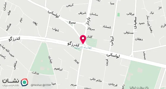 نقشه موقعیت تقریبی دفتر: تهران ، چهارراه کامرانیه ، لواسانی غربی ، آریا غربی ، پلاک 5 ، طبقه 4