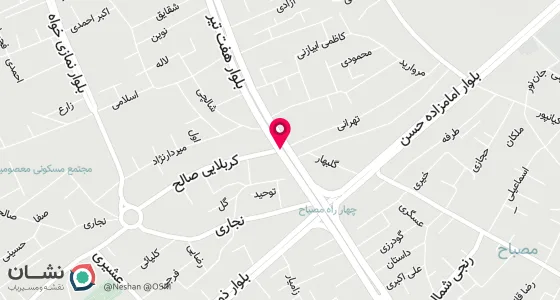 نقشه موقعیت تقریبی دفتر: کرج چهار راه مصباح نبش کوچه کربلایی صالح