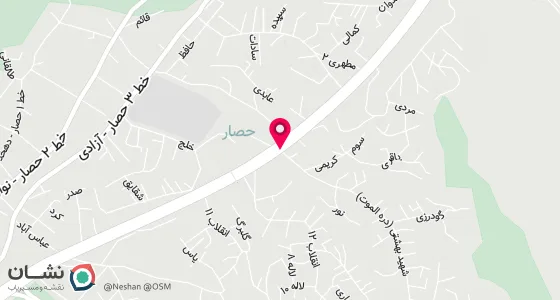 نقشه موقعیت تقریبی دفتر: کرج -حصارک - بلوار شهید بهشتی - روبرروی خیابان انقلاب-بالای داروخانه تخت جمشید