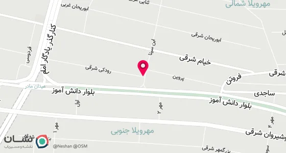 نقشه موقعیت تقریبی دفتر: کرج میدان مادر نبش رودکی شرقی طبقه اول