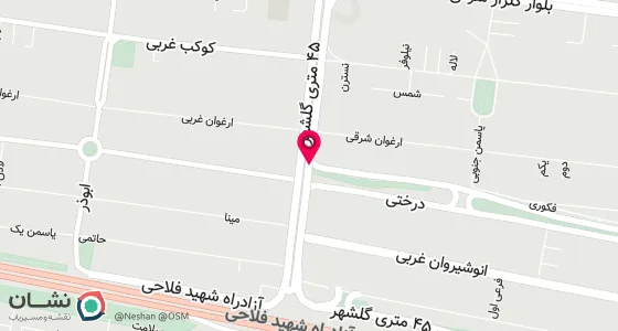 نقشه موقعیت تقریبی دفتر: کرج - 45 متری گلشهر روبه روی بانک ملی(خیابان درختی) ساختمان گلستان واحد 101