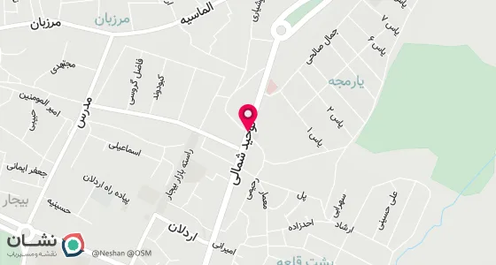 نقشه موقعیت تقریبی دفتر: بیجار -خیابان توحید -پشت مسجد سیدالشهدا(ع)