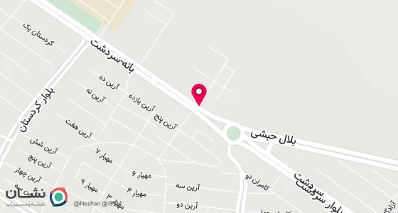 نقشه موقعیت تقریبی دفتر: بانه-گلشهرفاز یک-خیابان هنرستان-ابتدای بلوارمهارت