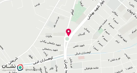 نقشه موقعیت تقریبی دفتر: زنجان خدابنده میدان معلم نبش کوچه آزادی
