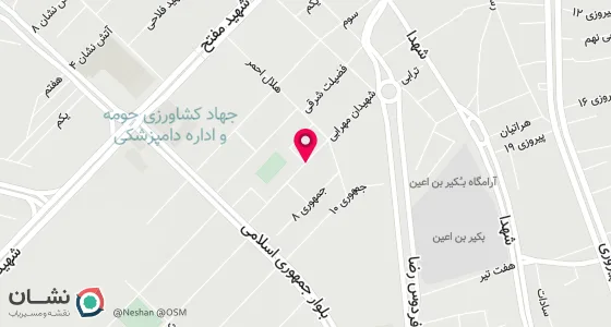 نقشه موقعیت تقریبی دفتر: دامغان- خیابان هلال احمر- جنب تالار فرهنگیان- جمهوری 6