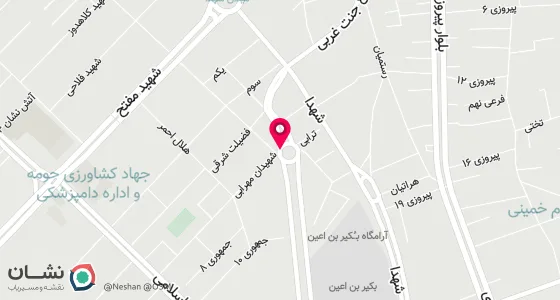 نقشه موقعیت تقریبی دفتر: خ باغ جنت غربی جنب مسجد قدس