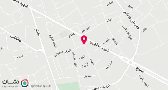 نقشه موقعیت تقریبی دفتر: دامغان خیابان شهید مطهری کوجه شهیداشرفی اصفهانی کوجه جهان پلاک 23
