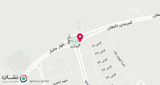 نقشه موقعیت تقریبی دفتر: دامغان- میدان امام- کوچه بانک ملت-مقابل مدرسه آقا