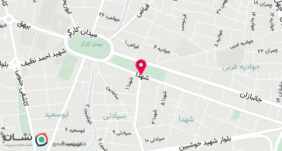 نقشه موقعیت تقریبی دفتر: سبزوار-خیابان شهدا جنب مسجد سیادتی