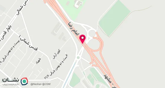 نقشه موقعیت تقریبی دفتر: نیشابور-چهارراه امام-روبروی درب شرقی مسجد جامع