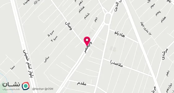 نقشه موقعیت تقریبی دفتر: خرمدره-خیابان ولیعصر-نرسیده به تقاطع وصال- پلاک