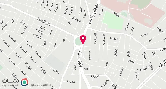نقشه موقعیت تقریبی دفتر: کریم آباد خیابان دارالصفاء روبروی مسجد دارالصفاء پلاک 72