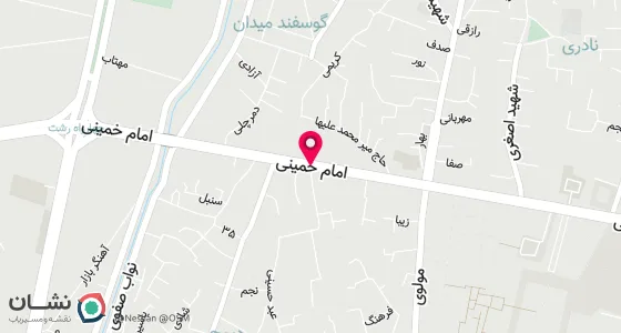 نقشه موقعیت تقریبی دفتر: ق. خیابان شهید مطهری پشت کارخانه کشمش خیابان شهید کلانتری روبروی کوچه ثناپور جنب مسجد حسینی