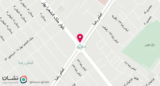 نقشه موقعیت تقریبی دفتر: فلکه برق- خ ملک الشعراء بهار- بین 10 و 12 پلاک 605