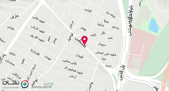 نقشه موقعیت تقریبی دفتر: ق. خ فلسطین روبروی مسجد محمد رسول اله جنب لوسترجهان