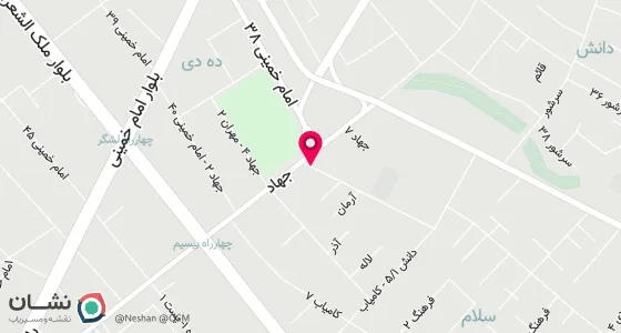 نقشه موقعیت تقریبی دفتر: مشهد چهارراه راه آهن بلوار کامیاب نرسیده به کامیاب 3 جنب بانک ملی