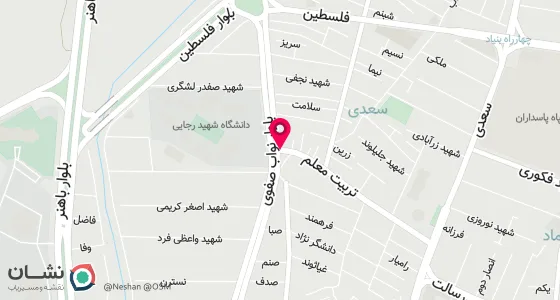 نقشه موقعیت تقریبی دفتر: قزوین خیابان تربیت معلم پلاک 150