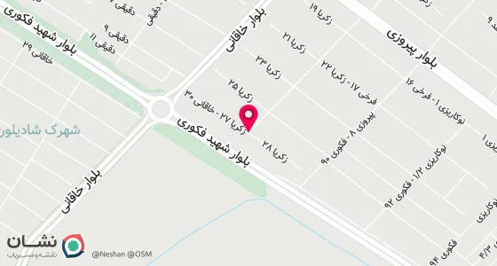 نقشه موقعیت تقریبی دفتر: مشهد - رضاشهر ، خیابان خاقانی ، نبش خاقانی 30