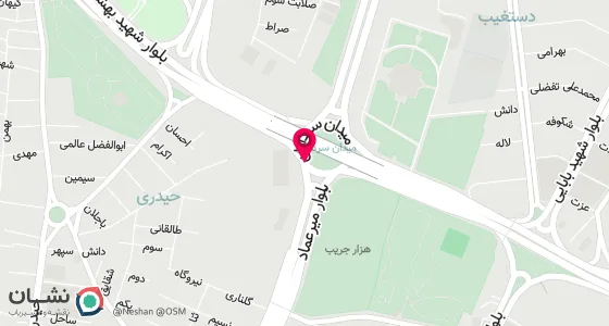 نقشه موقعیت تقریبی دفتر: قزوین میدان میرعماد ساختمان میرعماد واحد3