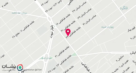 نقشه موقعیت تقریبی دفتر: مشهد طلاب میدان عسگریه طباطبایی 22 نبش حاتمی 6